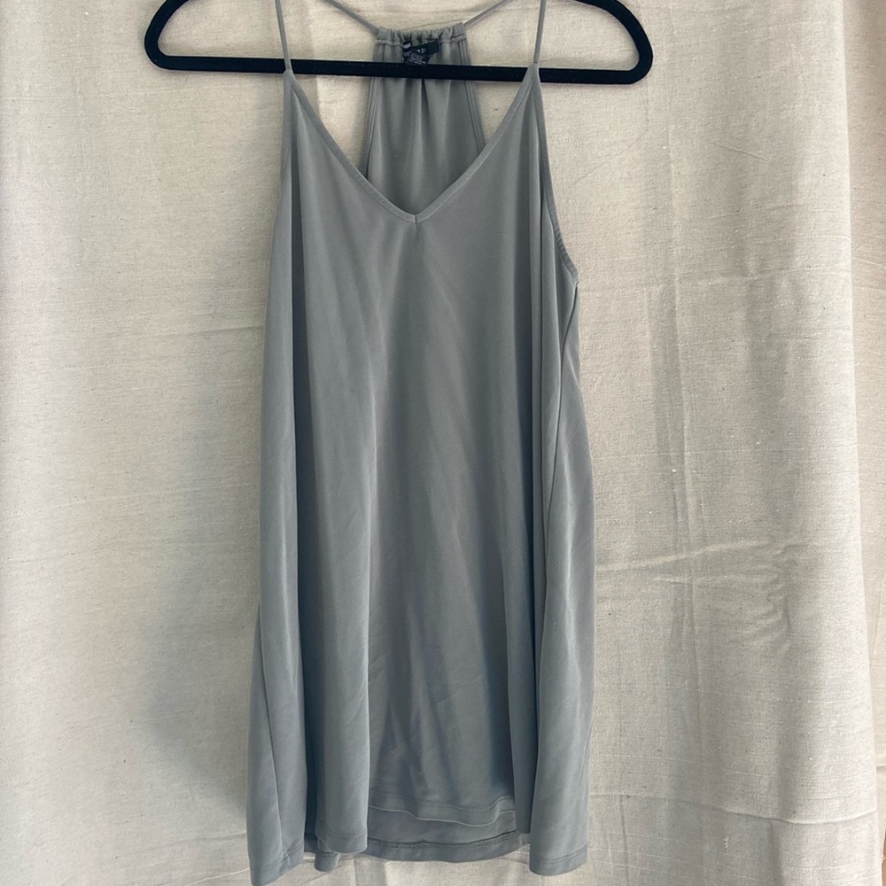 Forever 21 army green flowy mini dress